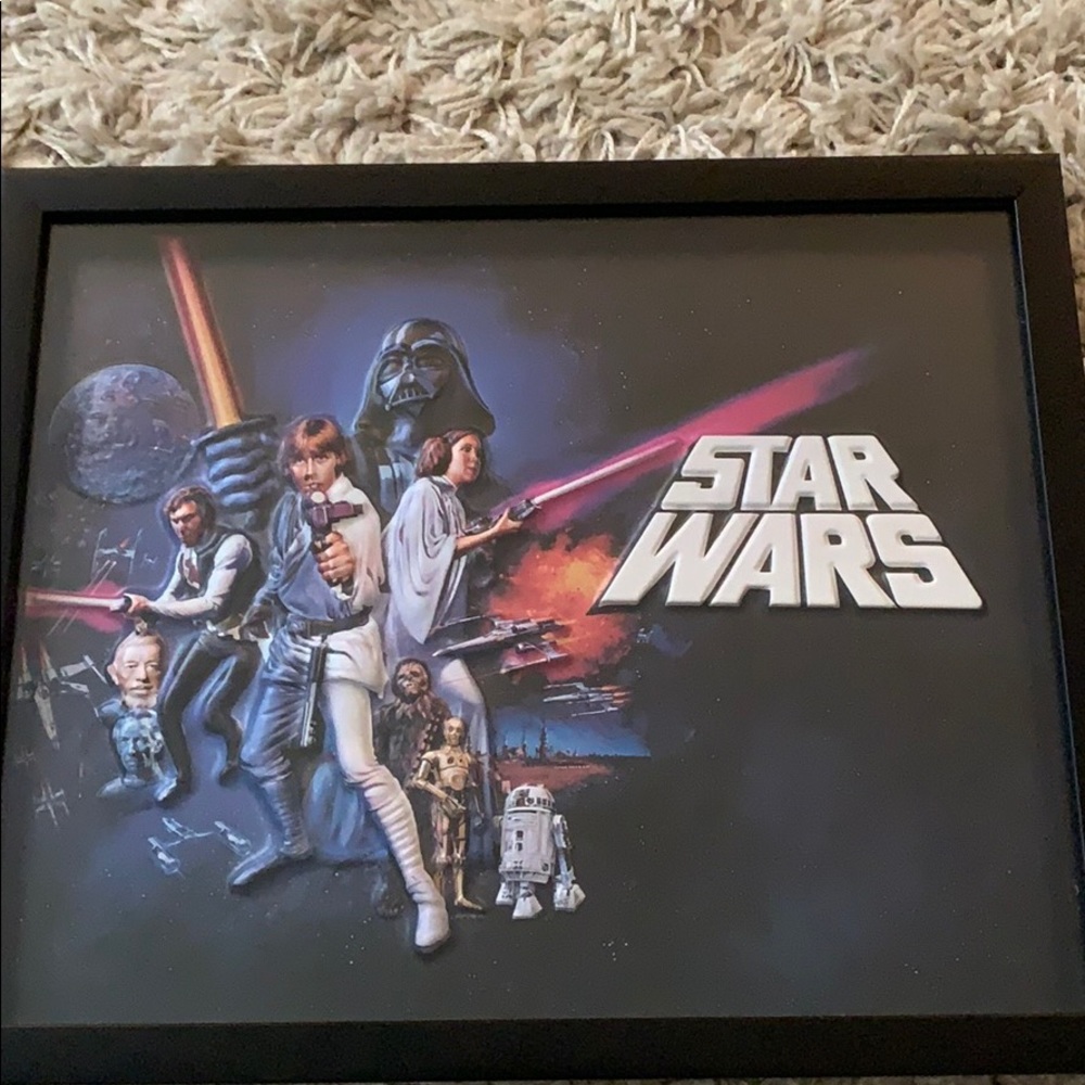Framed Star Wars movie poster